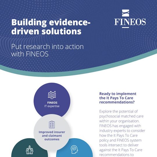 Systemising the It Pays To Care Policy in FINEOS Claims Datasheet